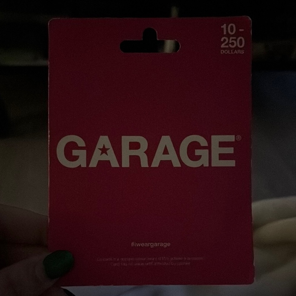 Garage Gift Card $10-$250